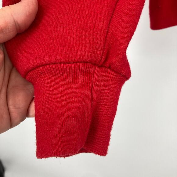 Vintage Jerzees Sweatshirt Red 100 Years of Pigskin 90s Size Medium Crewneck - Picture 6 of 9